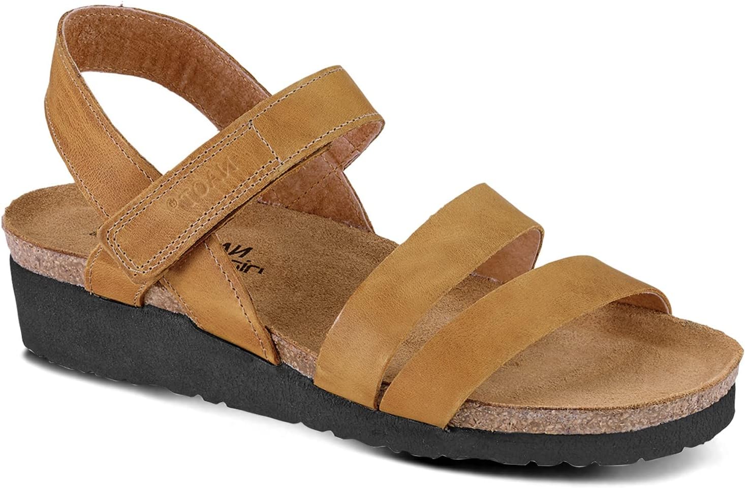 NAOT Kayla Women's Sandals – 3-Strap Support with Backstrap, Cork-Latex Footbed, Arch Support – Comfortable for All-Day Walking Oily Dune Nubuck 8-8.5 N-M US
