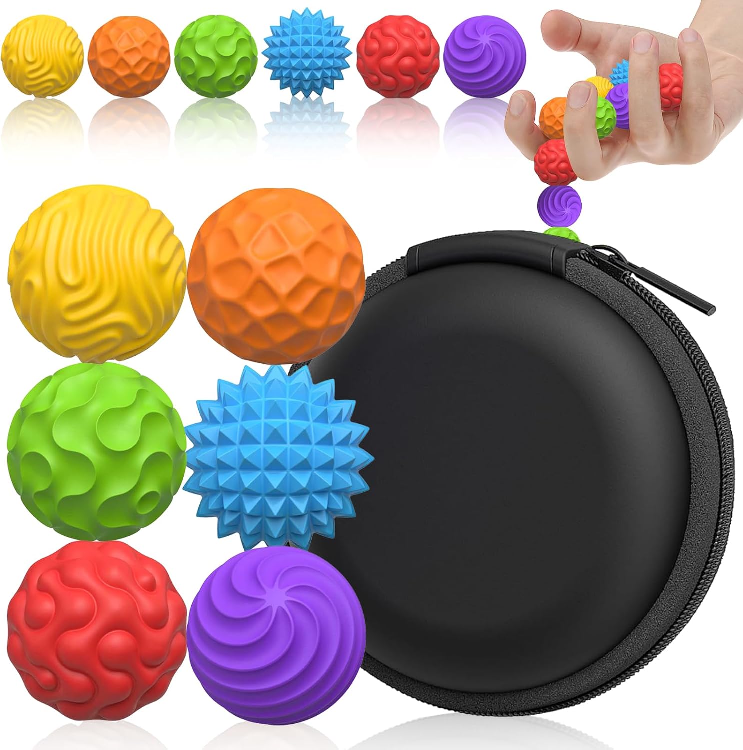 Silicone Magnetic Balls, Fidget Toys for Adults & Teenagers, 6PCS Stress Balls Fidget Toy, Quiet Magnet Desk Fidgets with Textured, ADHD Anxiousness Reduction Objects, Enjoyable Stocking Suffers Items (Multicolor)