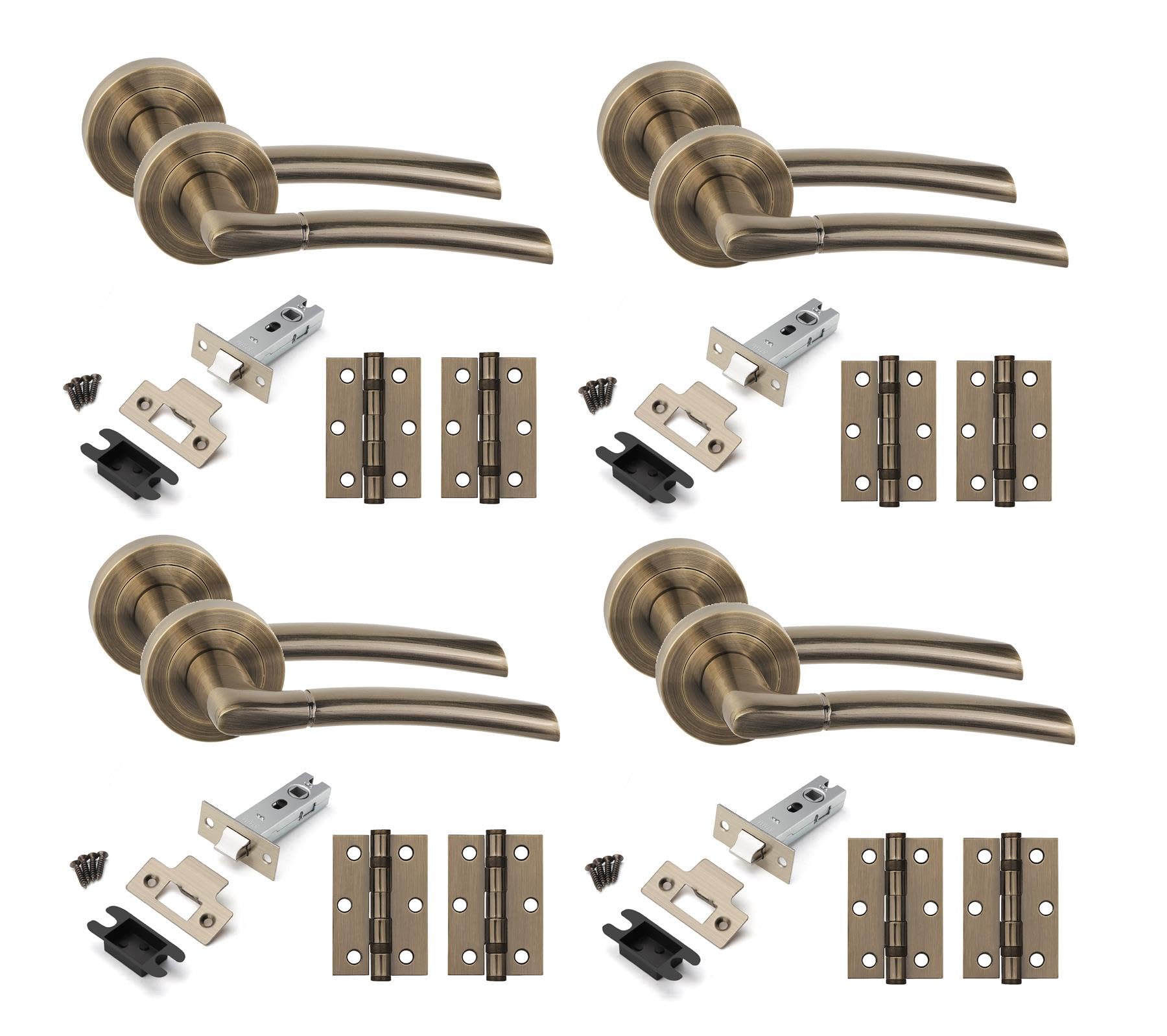 Golden Grace Indiana Antique Brass Handle Set 4 Pack