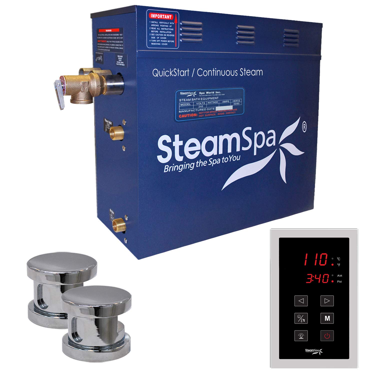 STEAMSPA 12kW Steam Sauna Generator Sentry Series 240V Steam