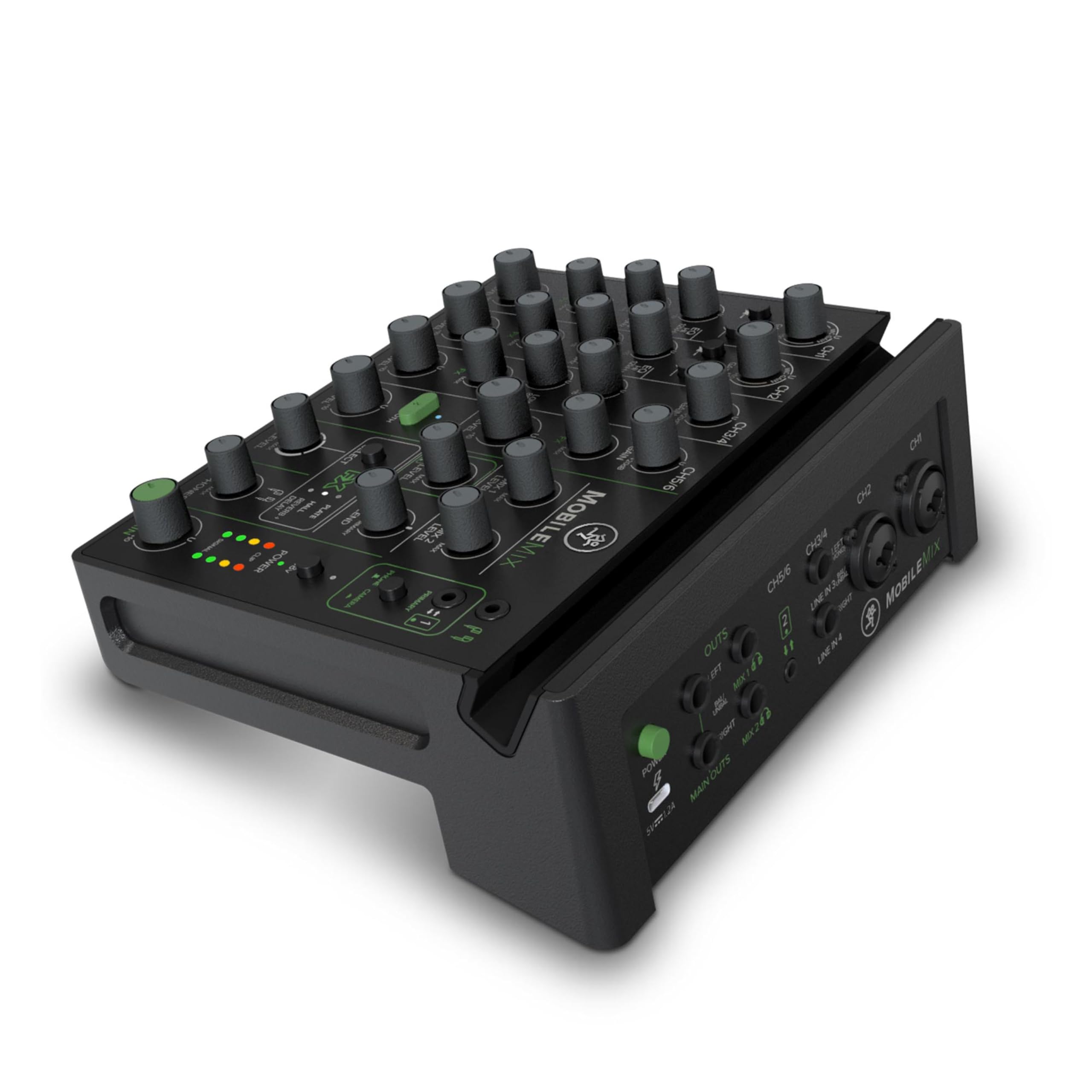 Mackie MobileMix - Mixeur 8 canaux alimentable par USB pour production audiovisuelle, sonorisation et streaming d'instruments, de microphones et de Bluetooth®