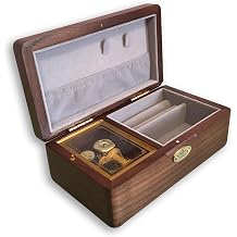 BinkeGG Play Castle in The Sky Carrying You Walnut Wind up Wooden Music Box Storage Bag Jewelry Box with Sankyo Musical Movement 65 Tunes Option