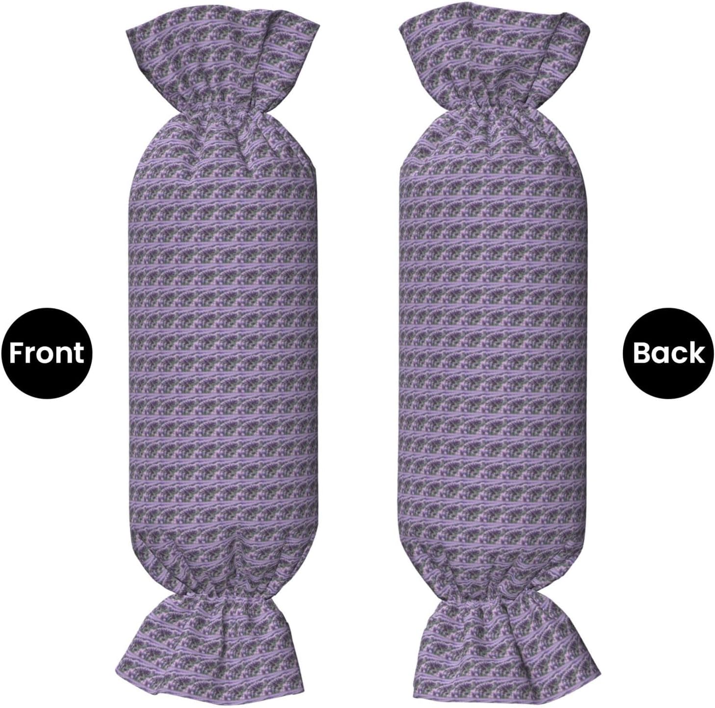 Lavender Flower Print Candy Cylindrical Eco-Friendly Pillow Soft Velvet Living Room Bedroom Travel Decor