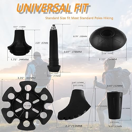 Miniatura 2 de Puntas de bastón de senderismo, puntas de goma para bastones de senderismo, 6 piezas de protectores de repuesto, puntas de goma, pies de goma que se