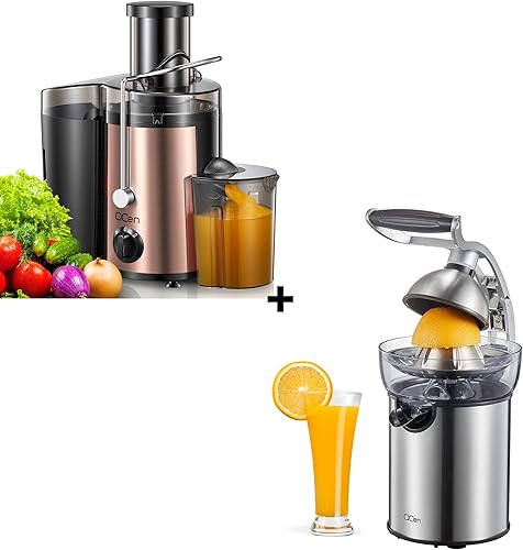 QCen 500W Juicer Machine Metallic Rose Gold y Electric Citrus Juicer Exprimidor Paquete