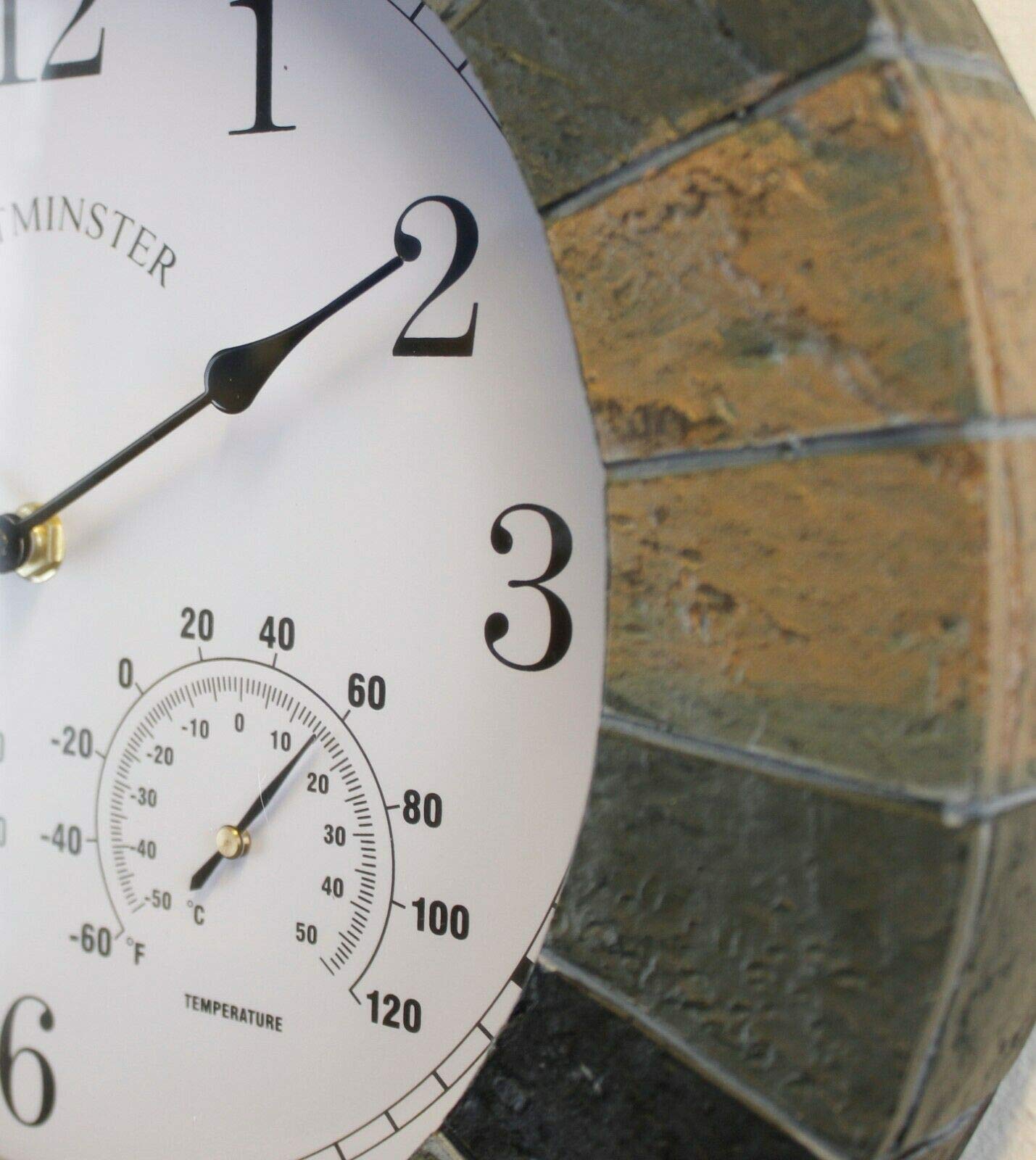 HomeZone® Large Modern Slate Effect Rustic Indoor/Outdoor Wall Clock