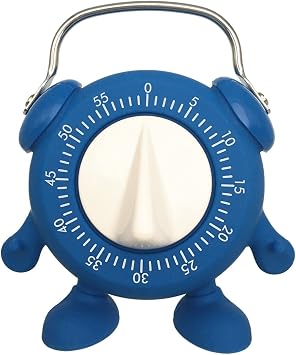 Kitchen Timer, 60 Minutes Countdown Cooking Teaching Egg Potty Training Wind Up Cute Timeout Timer No Battery (Blue)