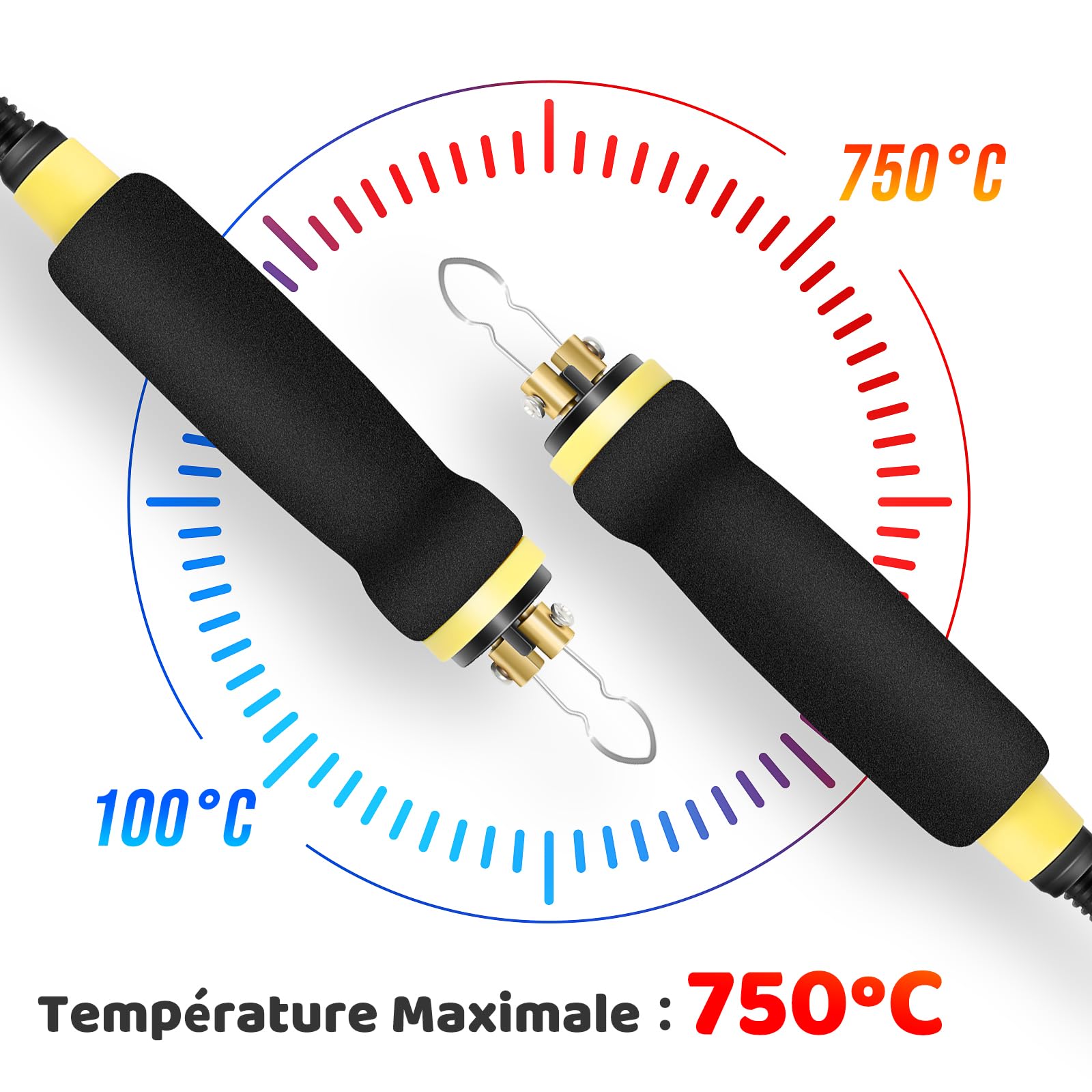 BURNNOVE Kit Pyrogravure Bois 100W avec Double Stylo et Écran LCD | Température réglable de 100 à 750°C, 21 pointes, support, éponge et boîte de rangement pour gravure sur bois et cuir