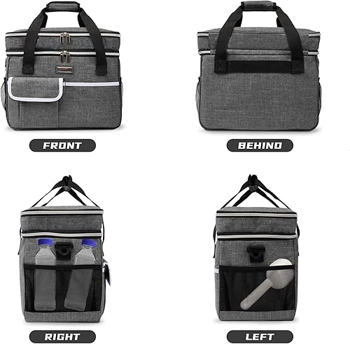 Miniatura 7 de BAGLHER Bolsa de viaje para perros  Juego de organizador de viaje para mascotas de fin de semana aprobado por aerolíneas de doble capa para perros y