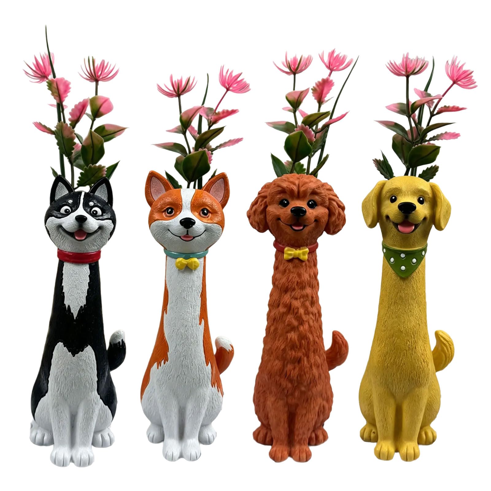 Piceioep Lovely Dog Shaped Resin Container Great for Small Flower Arrangements and Home Decor Rosin Jar Pet Lover Nonconformist Deck Modern Jar Dried Flower
