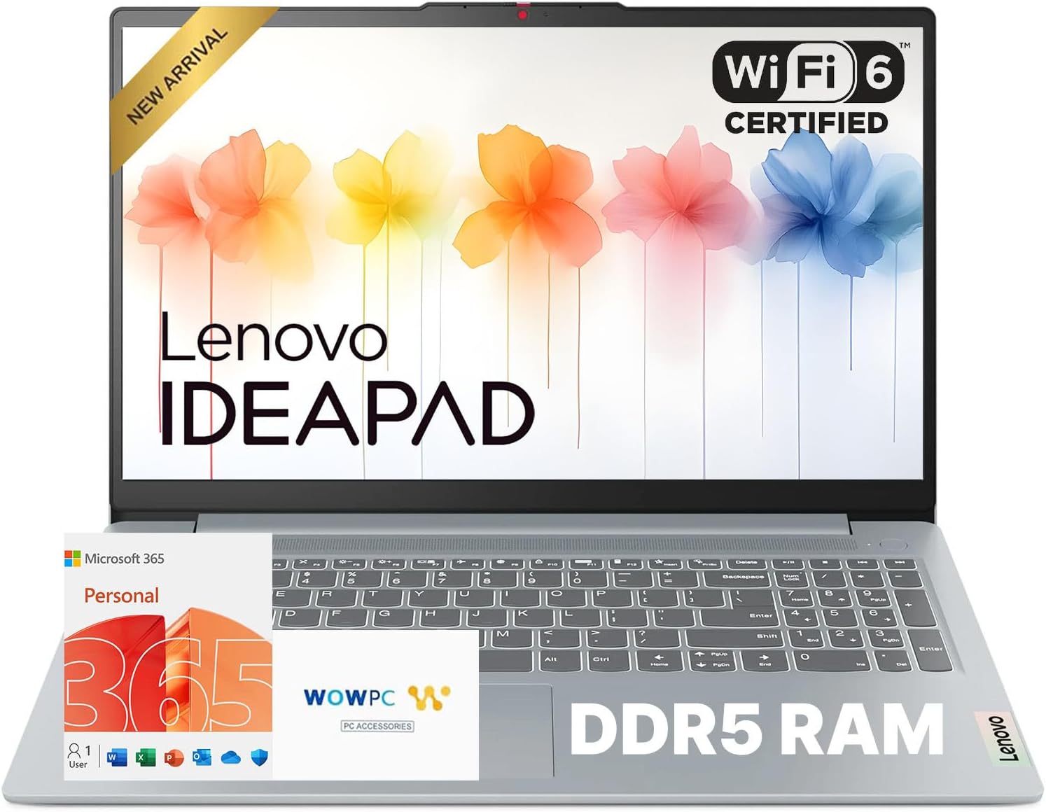 Lenovo IdeaPad Slim 3i 15.6" FHD Laptop: Intel N100, 4GB LPDDR5 RAM, 128GB SSD + 1TB Cloud, Office 365, WiFi 6, Military Grade