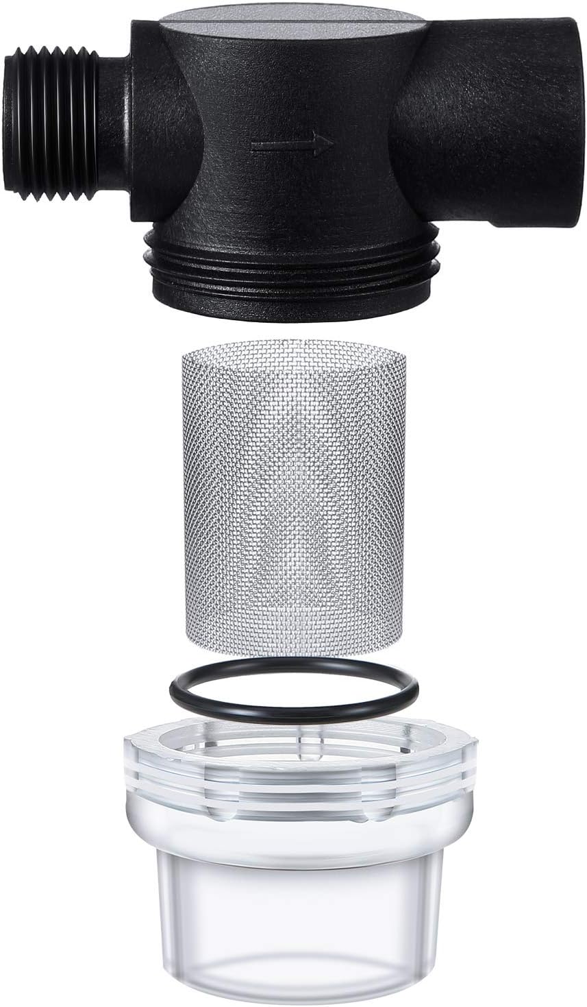 Water Pump Strainer Filter, RV Replacement 1/2 Twist-On Pipe Strainer with 50 Mesh Stainless Steel Filter Screen Compatible with WFCO or Shurflo Pumps (2 Pieces)