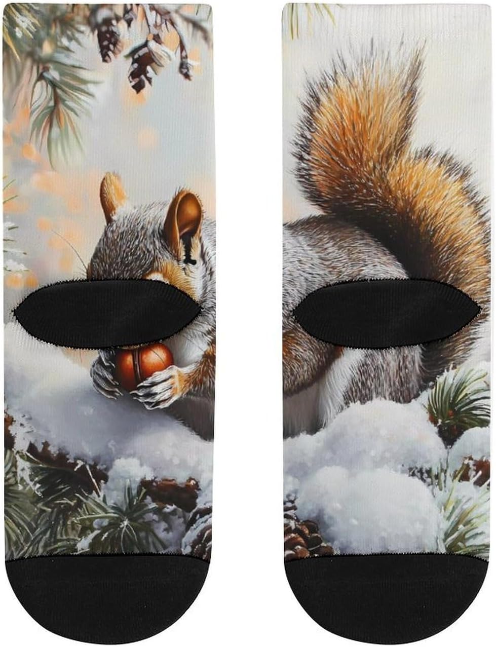 Squirrel Cute Animal Knee High Socks Athletic Long Stockings Sport Casual Crew Tube Sock Boot 30cm