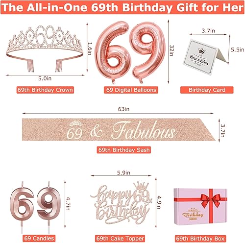 Miniatura 157 de Decoraciones de cumpleaños número 17 para niña, incluyendo tiara y banda de cumpleaños de 17, decoración para pastel y velas, globos de números