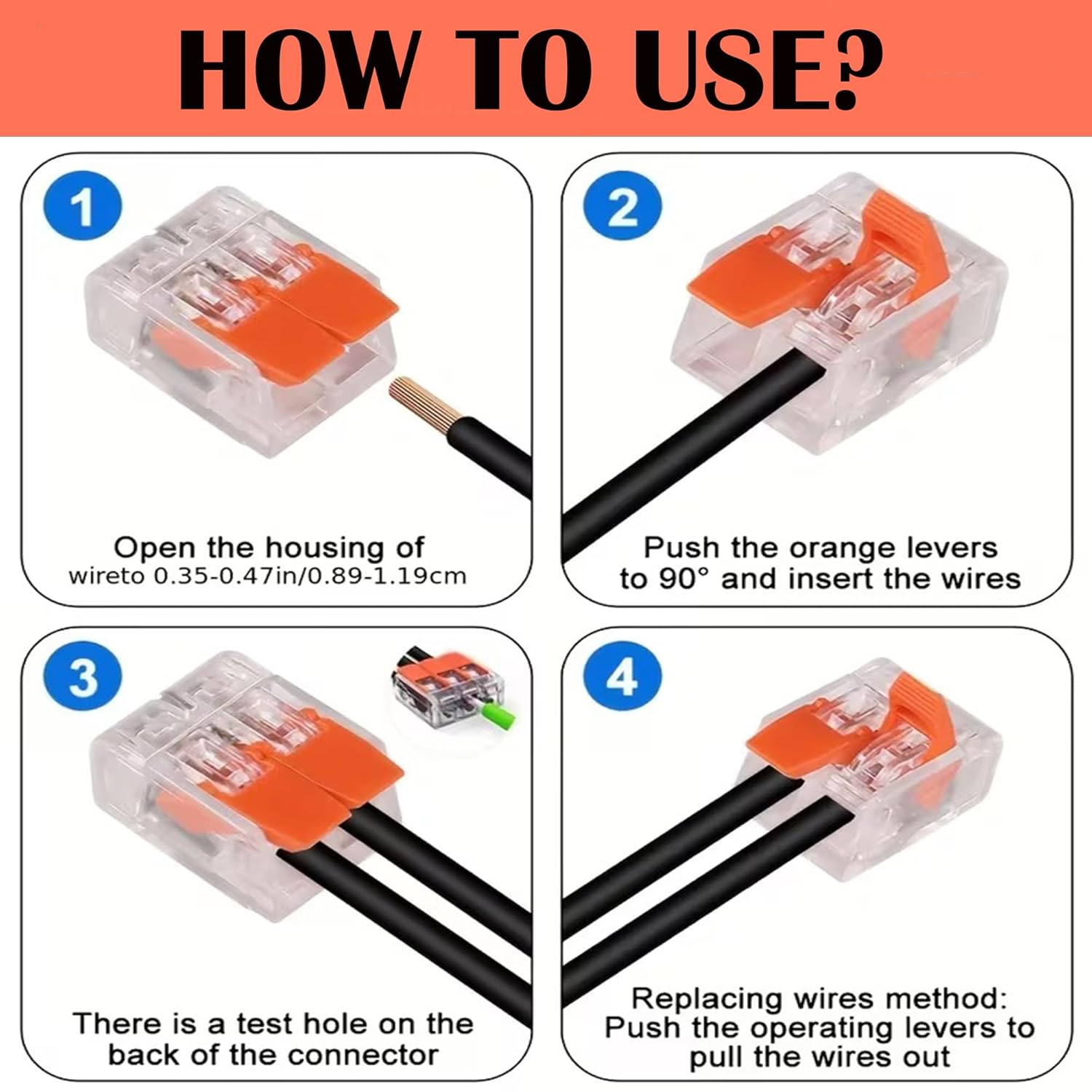 Bellox 25Pcs Cable Connectors Set with 3-Slot Configurations, Lever Nut Assortment Splicing Connector Kit Electrical Connectors DIY Compact Splicing Wire Connectors for AWG 24-12
