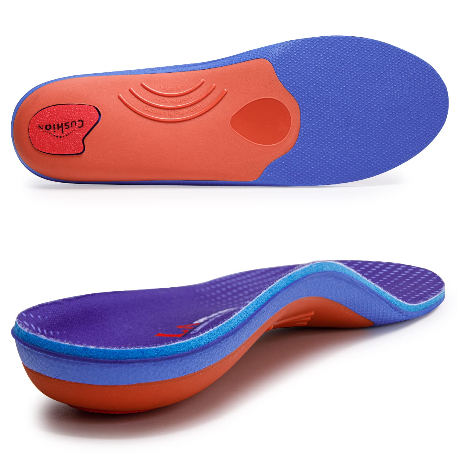 LARSARO Plantar Fasciitis Strong Arch Support Insoles (210+lbs) Heavy
