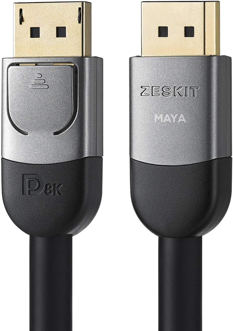 Zeskit Maya Certified DP 1.4 Cable, 4K 120Hz 8K 60Hz 1440p 144Hz 240Hz HDR 32.4Gpbs HBR3 (16ft, No Braided Jacket)