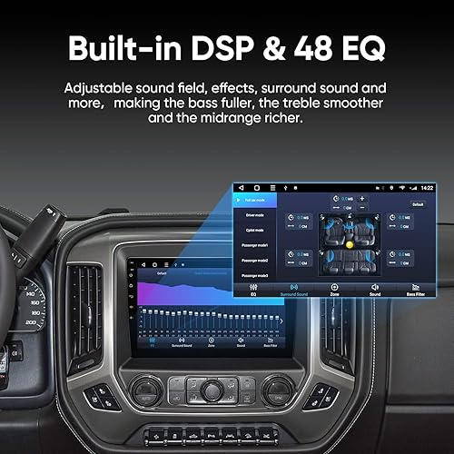 Miniatura 5 de Estéreo de coche 5G WiFi de 101 pulgadas 2G Ram 32G ROM para Chevy SilveradoGMC Sierra 2014-2018 con Carplay Android Auto Android 100 compatible con