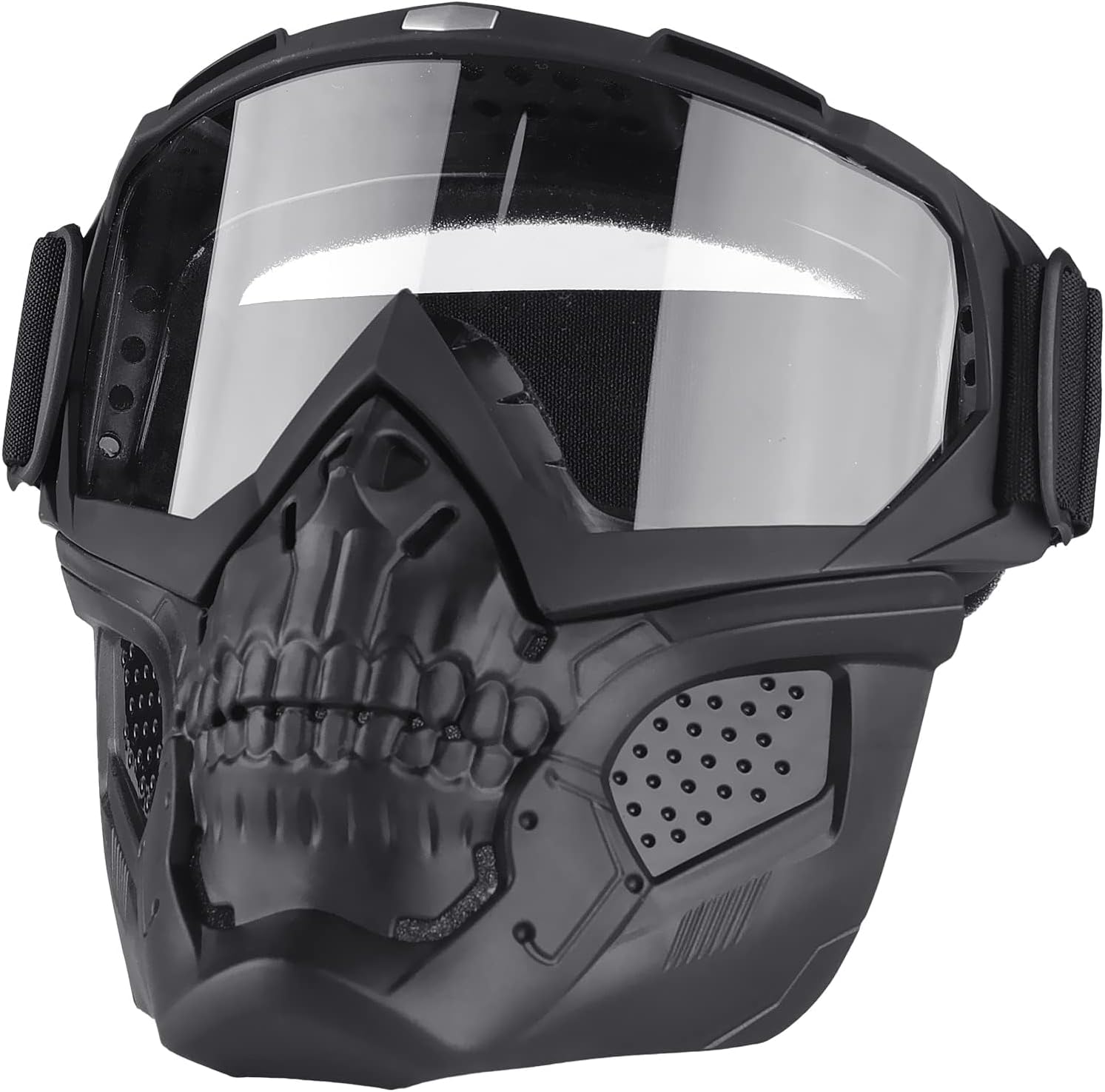 Motorcycle Goggles Detachable Face Mask, Airsoft Mask Full Face, Protective Gear Compatible with Helmet for Men Women Kids Youth, Detachable Clear Goggles for Motorcycle ATV Dirt Bike