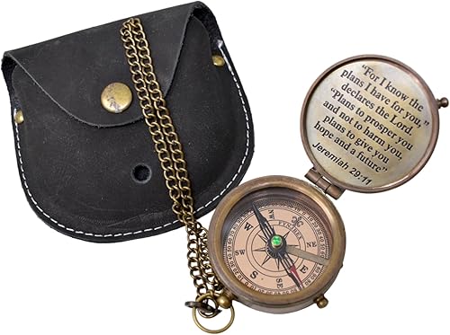 Miniatura 5 de For I Know The Plans Brújula grabada para regalos de confirmación, regalos de bautismo, mejor Pascua, regalos cristianos para hombres, regalos