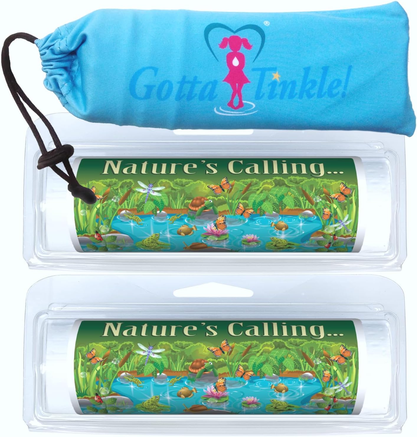 Gotta Tinkle! Themed Toilet Paper To Go & Female Urination Device Combination Pack (2 Rolls & 1 FUD) (231 Nature’s Calling)