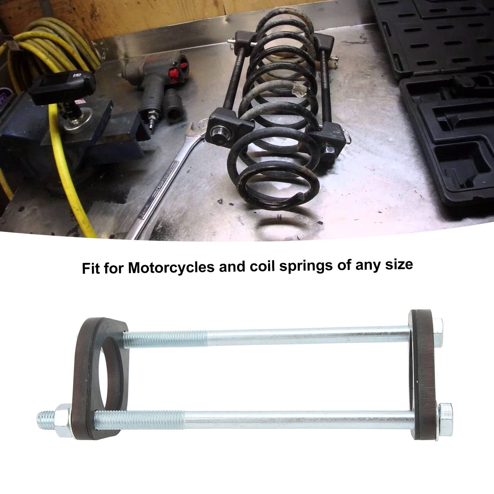Herramienta de Compresión de Muelle para Amortiguador de Motocicleta 75 mm, Compresor de Muelles de Acero Flexible y Robusto, para Mantenimiento de Suspensión en Motocicletas