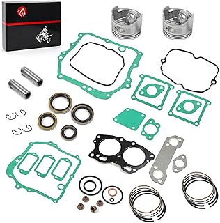 Piston & Ring Gasket Seal Rebuild Kit STD Compatible with EZGO Fuji Robin 295cc EH29C 4 Cycle Gas Golf Cart MCI Engine 1991-2008 OEM 26607-G01 26608-G01