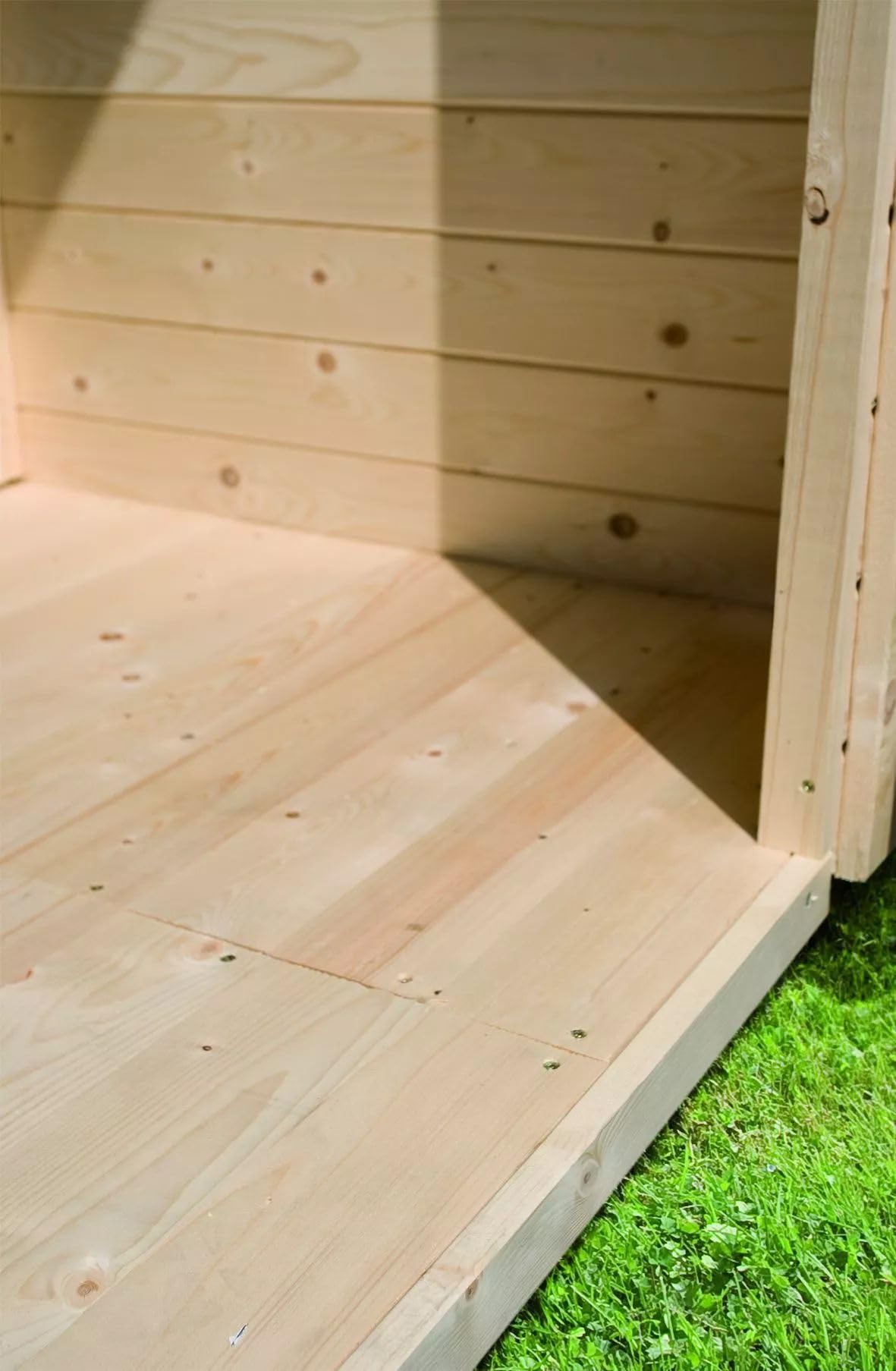 Karibu Saunahaus MELO 38 mm naturbelassen Außensauna Gartensauna