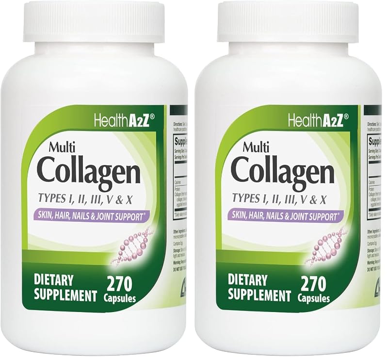 HealthA2Z Suplemento de colágeno multicolágeno 1.735 mg, 540 cápsulas