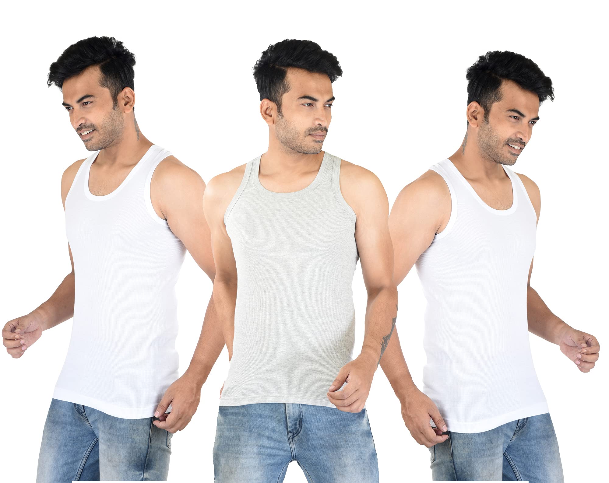 Lyril Stylo Derby Rib Vests (Pack of 3) Colour Combo