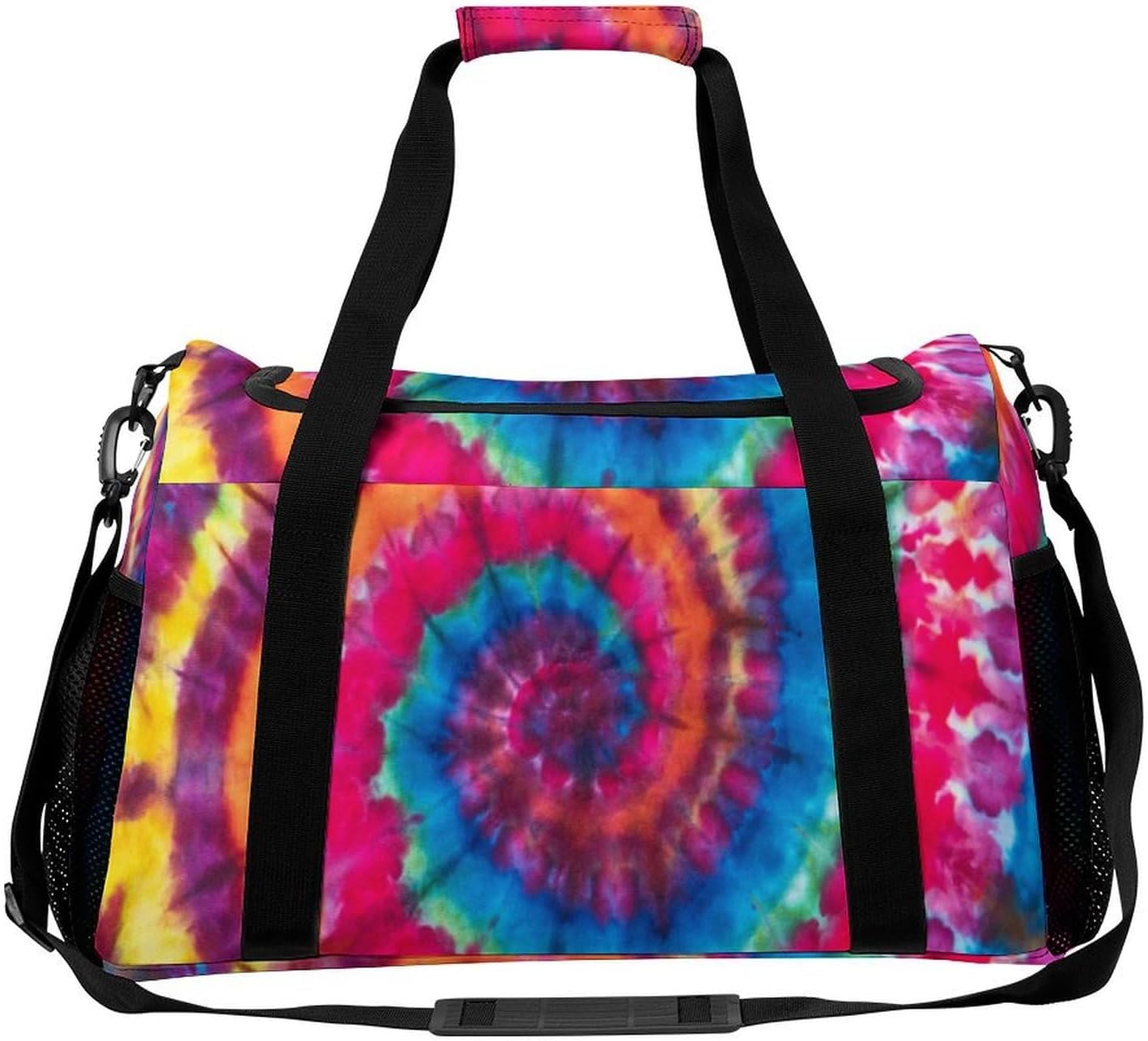 Colorful Psychedelic Tie Dye Gym Bag Weekender Duffle Bags for Travel Workout Yoga Sport