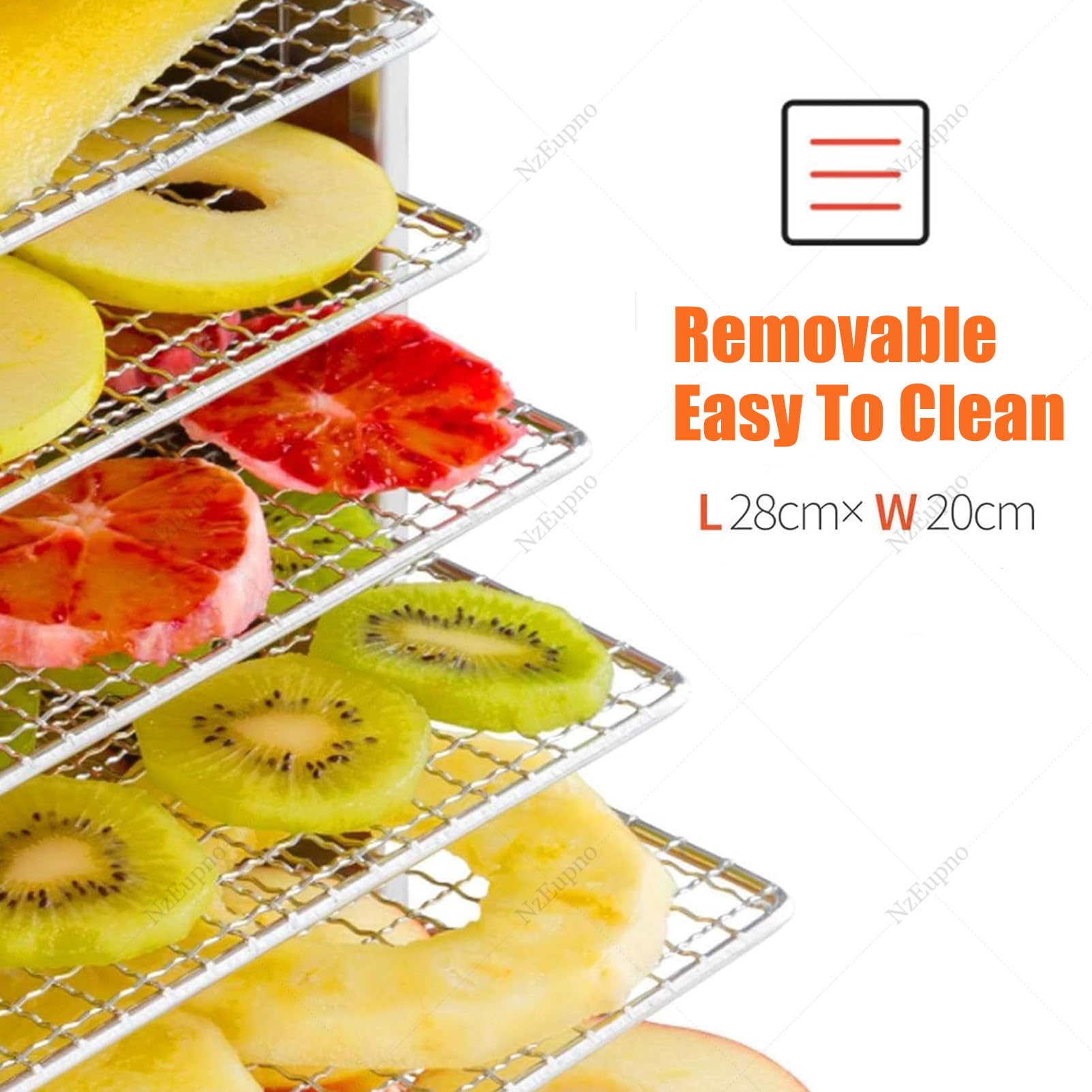 6/8/12/18 Strati Di Cibo Commerciale Disidratato Con Timer 24 Ore E Temperatura Regolabile, Armadio Di Essiccazione Compatto Per Carne Secca, Erbe Aromatiche, Carne Di Manzo, Frutta E Verdura 18Layer