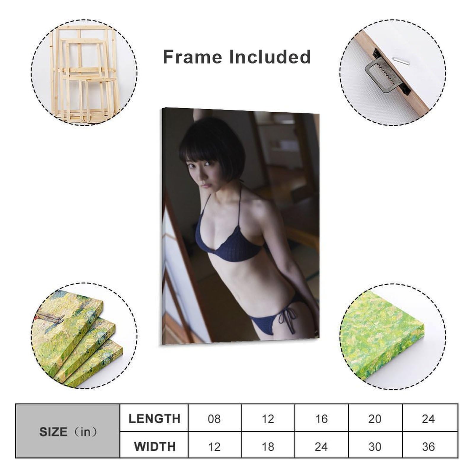 Amazon.co.jp: 吉岡里帆 黒ビキニ 写真 (11) 印刷 ポスター キャンバス