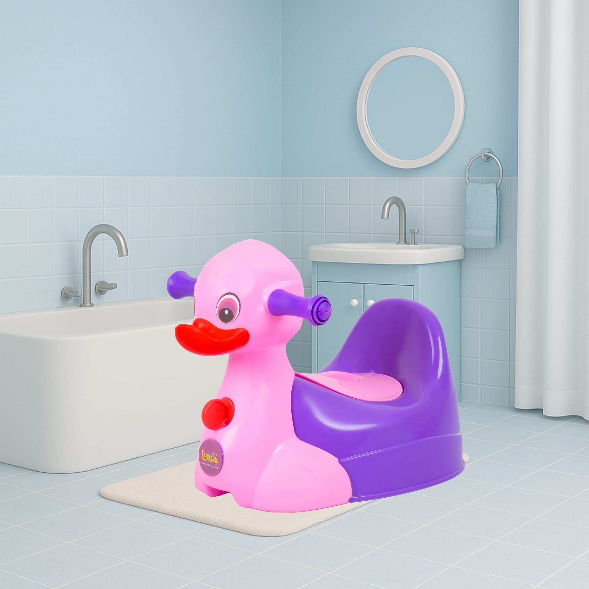 Luusa® Duck Potty Trainer Seat for Kids | Potty Seat | Easy Clean, Comfortable, Safe Plastic, Lightweight & Compact Desi