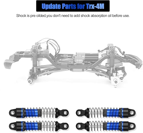 Miniatura 5 de 4 piezas de repuesto de amortiguadores RC 118 para Traxxas TRX4M 118 RC Crawler Cars Set de amortiguadores ajustables amortiguadores amortiguadores
