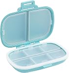 Travel Pill Organizer Box, 8 Compartments Moisture Proof Small Pill Case for Pocket Purse Daily Pill Holder Container for Medicine Vitamin (Purple, Pink, 2 Pcs)