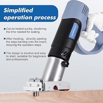 YUCHENGTECH Hot Air Edge Bander Banding Machine Portable Edge Banding Machine Edgebander include Heat Gun and Track Guidance 110V