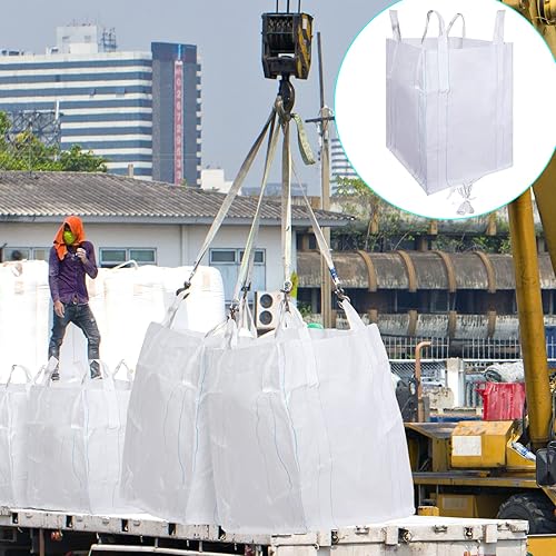 Miniatura 6 de FIBC - 12 bolsas a granel de 35 pulgadas de largo x 35 pulgadas de ancho x 43 pulgadas de alto, soporta hasta 3300 libras (SWL) saco de