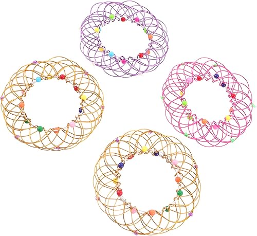 Miniatura 2 de 8 piezas giratorio variable hecho a mano anillo de palma educativo arte flexible adornos de cumpleaños favores de hierro juguetes aleatorios