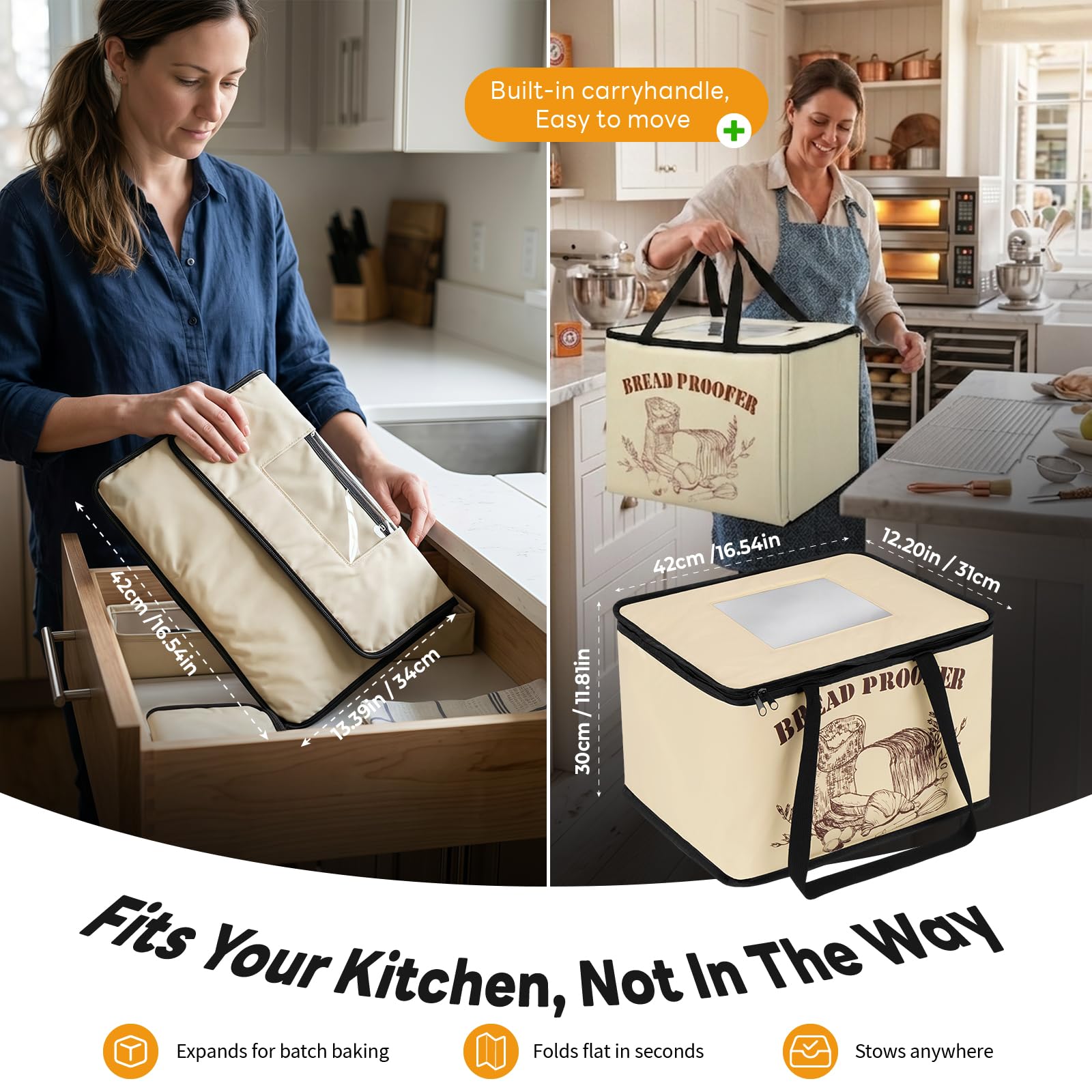 32L Pain Chauffe Levain Chambre de Pousse avec NTC Capteur et Grille Refroidissement,Chambre de Pousse Boulangerie avec 10–55 °C Temperatur & 48 Heures Minuteur,pour Pain,Pizza,Yaourt