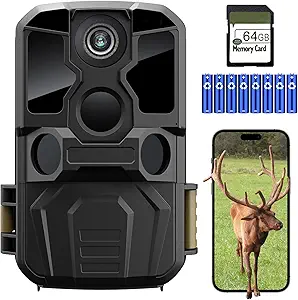 KJK Trail Camera WiFi 8K 84MP with 64GB Memory Card, Game Camera with Night Vision, 0.05s Trigger Motion Activated, IP67 Waterproof 130°Wide-Angle 42pcs No Glow Infrared LEDs for Wildlife Monitoring asin的图片