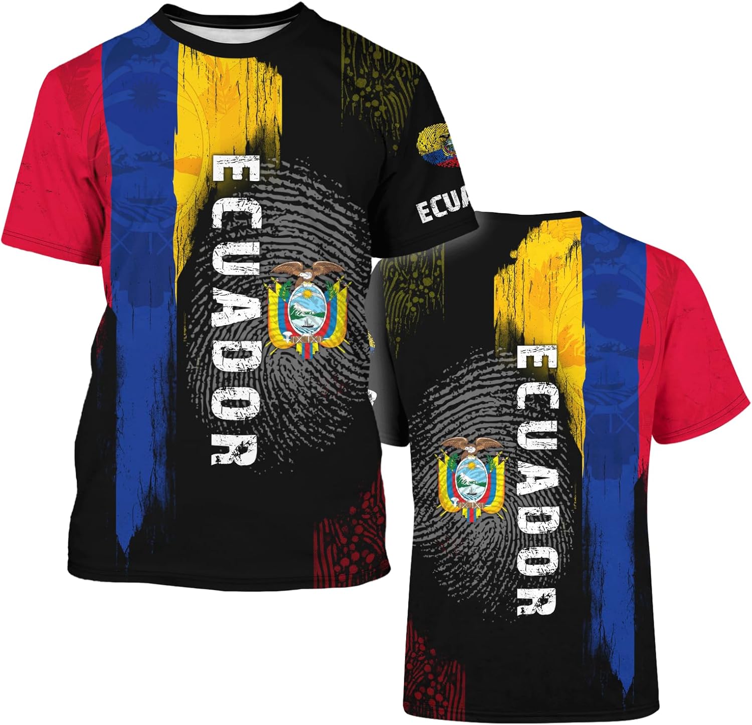 DFZ Men's Ecuador Flag Novelty T-Shirt Summer Short Sleeve 3D Printed Casual Short Sleeves Top Unisex - Image 3