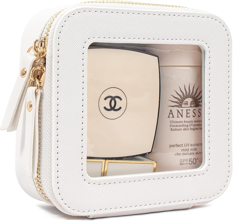 Necessaire pequena KOTORA transparente com zíper, Mini White, 1 unidade
