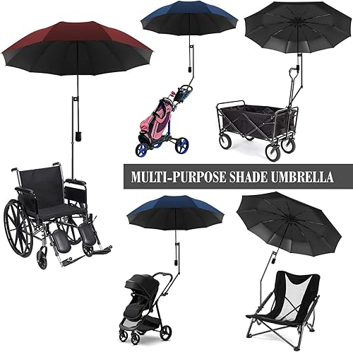 Miniatura 6 de Sombrillas de patio UPF 50+ 360 ajustable, sombrilla de playa con abrazadera universal, abrazadera de playa en el paraguas, adecuada para patio,