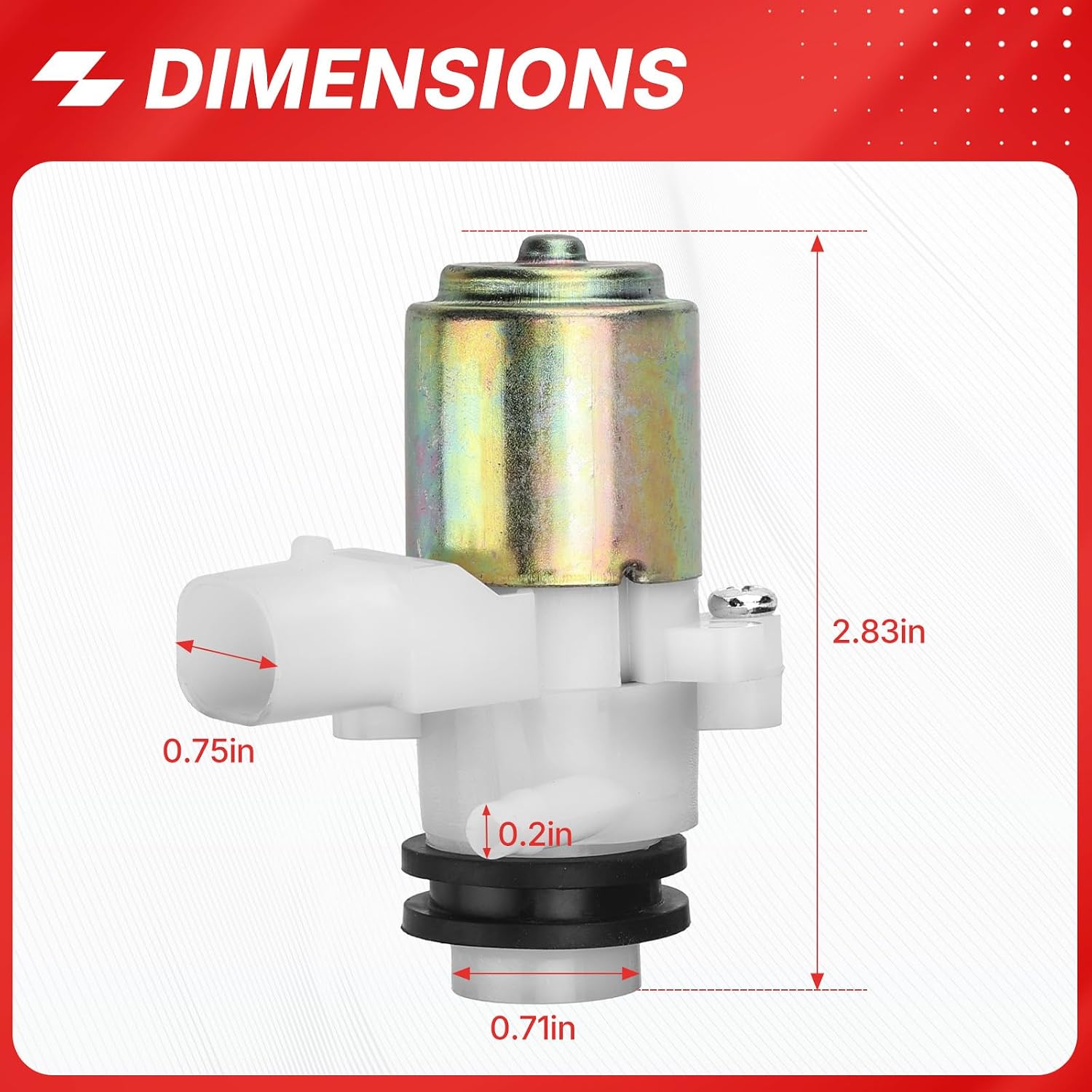 Windshield Wiper Washer Reservoir Fluid Pump for Truck Kenworth T680 T880 & Peterbilt 365 382 320 330 340(OEM# T4695001 104252 HLK7046 104307) (‎HLK7046)