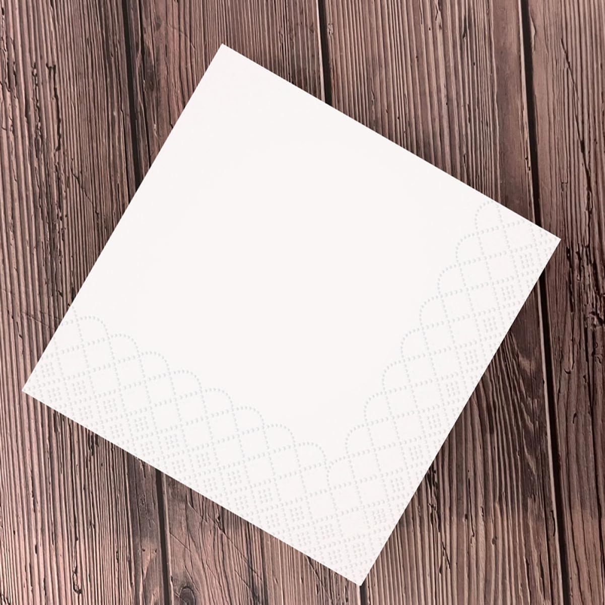 CALLARON 100-Count Disposable Double-Layer Decorative Napkins for Parties and Weddings White Floral Edge Dinner Napkins for Event Supplies and Dining