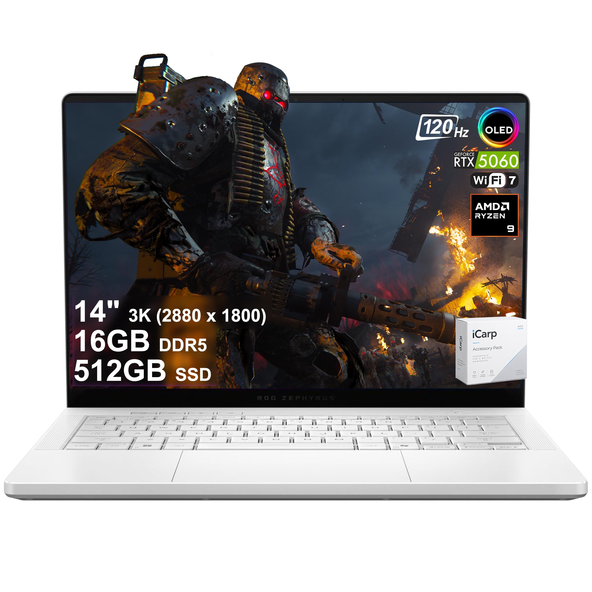 ROG Zephyrus G14 AI Gaming Laptop 14" 3K 120Hz OLED (500nits, 100% DCI-P3) AMD 8-core Ryz…