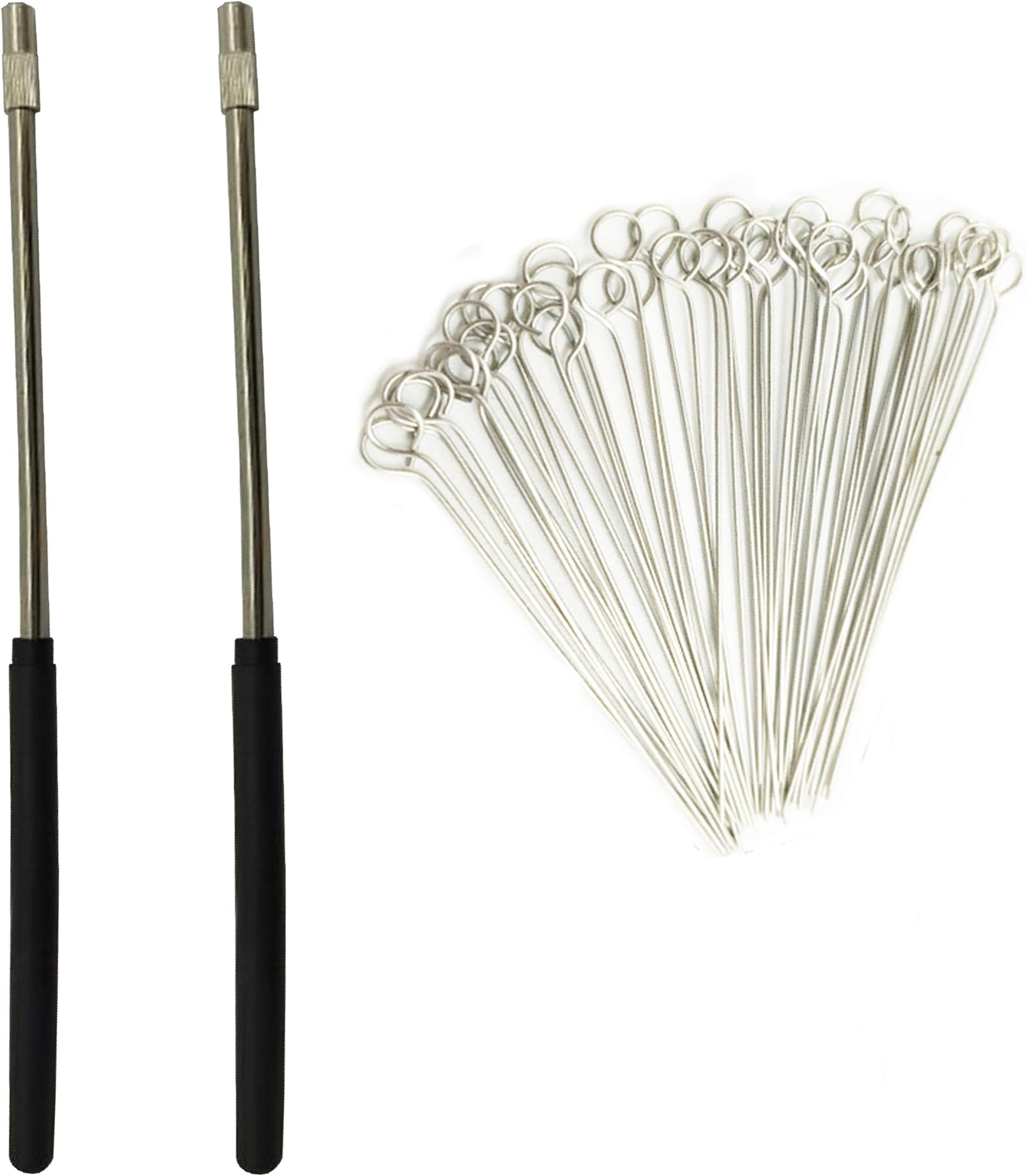 OESS 2 PCS Reusable Inoculating Loop Holders with 50pcs 10uL Nichrome Needle Tips Inoculation Loop for Bacterial Tissue Culture