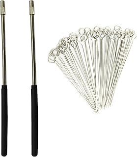 2 PCS Reusable Inoculating Loop Holders with 50pcs 10uL Nichrome Needle Tips Inoculation Loop for Bacterial Tissue Culture