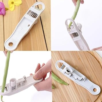 2Pcs Runner Bean Slicer, Runner Bean Slicer and Stringer UK, Cabbage Shredder Sharp and Efficient Kitchen Slicing Tool, Benriner Mandoline for Stringing Cutter Fast Bean Cutting